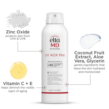 Elta MD UV AOX Mist Broad-Spectrum SPF 40 5oz / 148ml 3 Elta MD UV AOX Mist Broad-Spectrum SPF 40 5oz / 148ml - Image 3