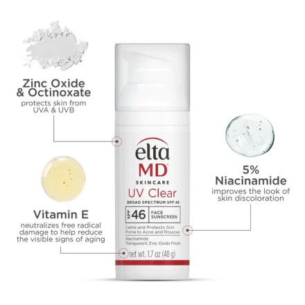 Elta MD UV Clear Broad-Spectrum SPF 46 1.7oz / 50ml 4 Elta MD UV Clear Broad-Spectrum SPF 46 1.7oz / 50ml - Image 4