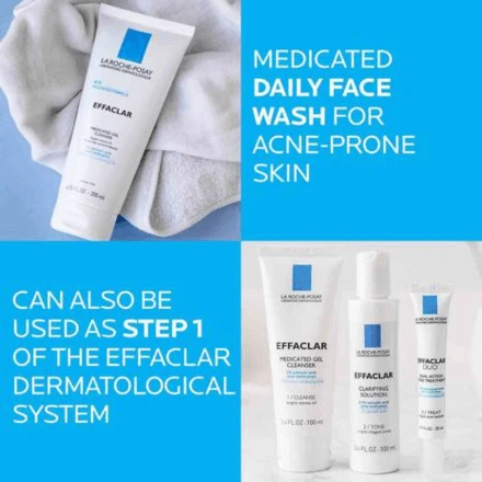 LA ROCHE-POSAY La Roche Posay Effaclar Medicated Gel Acne Face Cleanser 6.76oz / 200ml 5 LA ROCHE-POSAY La Roche Posay Effaclar Medicated Gel Acne Face Cleanser 6.76oz / 200ml - Image 5