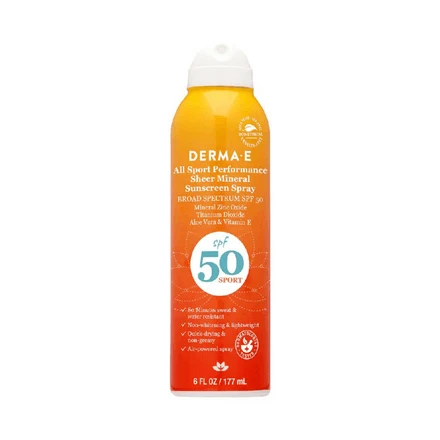 Derma E All Sport Performance Sheer Mineral Sunscreen Spray 6oz 1 Derma E All Sport Performance Sheer Mineral Sunscreen Spray 6oz