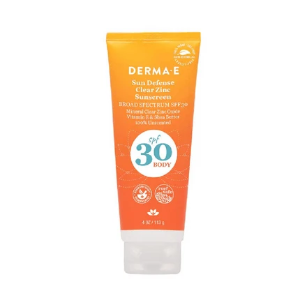 Derma E Sun Defense Clear Zinc Body Sunscreen SPF 30 4oz 1 Derma E Sun Defense Clear Zinc Body Sunscreen SPF 30 4oz