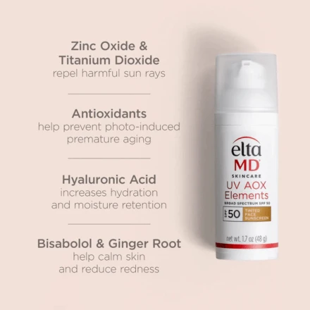Elta MD UV Elements Broad-Spectrum SPF 44 Tinted 1.7oz / 50ml (New Name - Elta MD UV AOX Elements Broad-Spectrum SPF 50 Tinted) 7 Elta MD UV Elements Broad-Spectrum SPF 44 Tinted 1.7oz / 50ml (New Name - Elta MD UV AOX Elements Broad-Spectrum SPF 50 Tinted) - Image 7