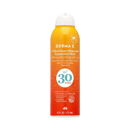 Derma E Ultra Sheer Mineral Body Sunscreen Mist SPF 30 6oz 1 Derma E Ultra Sheer Mineral Body Sunscreen Mist SPF 30 6oz